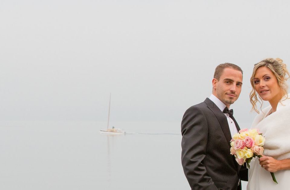 Photographe genève pour un mariage en décembre au bord du Lac Léman.