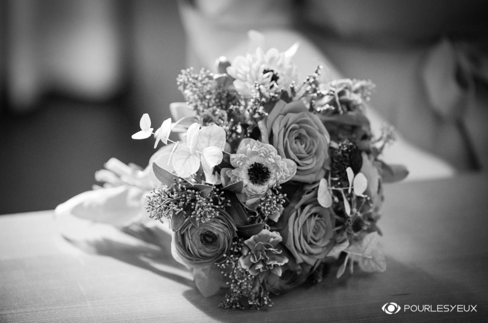 Bouquet de mariée en NB